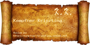 Kempfner Krisztina névjegykártya